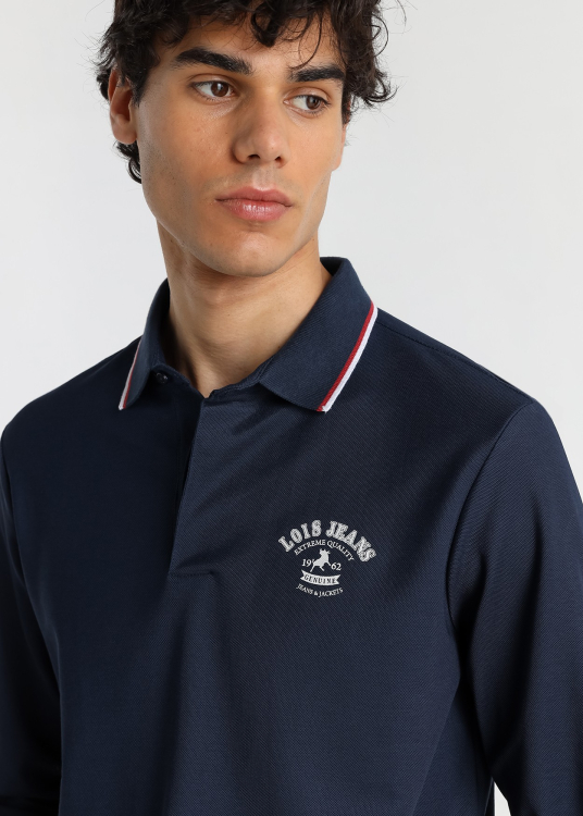 Polo à manches longues pour homme Lois Jeans avec logo Genuine - collection actuelle