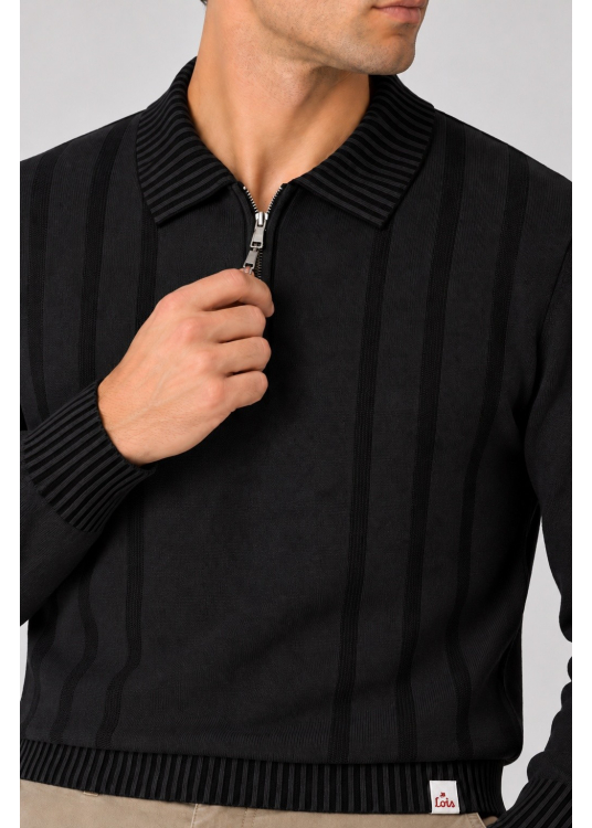 Polo Lois Jeans pour homme en maille jacquard avec broderie · Collection hiver