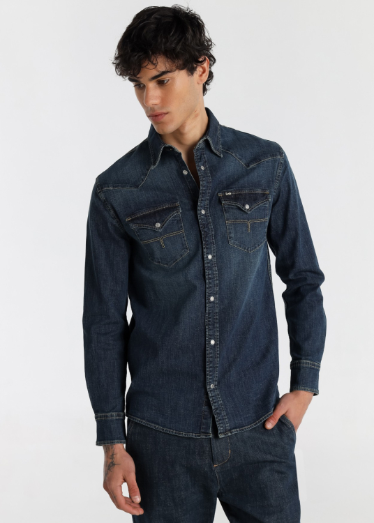 Chemise en jean brut pour homme Lois Jeans, idéale pour les loisirs | Bleu