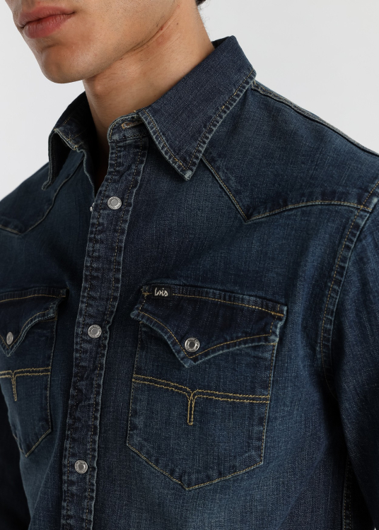 Chemise en jean brut pour homme Lois Jeans, idéale pour les loisirs