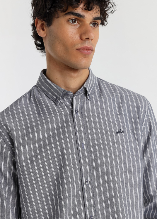 Chemise Oxford rayée à manches longues pour homme Lois Jeans avec logo brodé · finition moderne