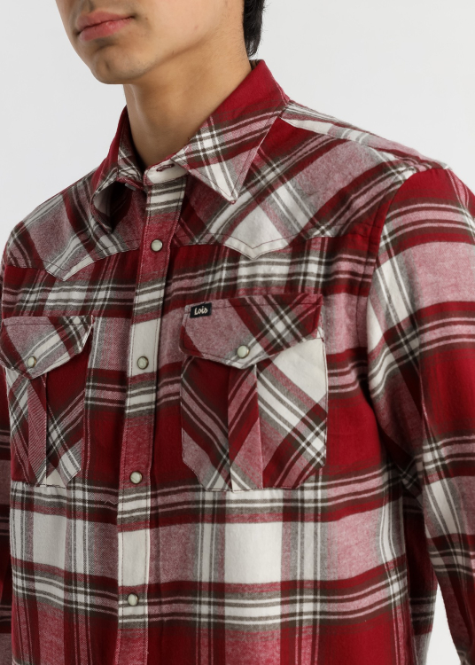 Chemise à carreaux style western Lois Jeans pour homme, manches longues · Personnage authentique