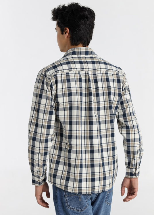 Chemise à manches longues pour homme Lois Jeans avec poche en denim · idéale pour le bureau et les loisirs | Grenat