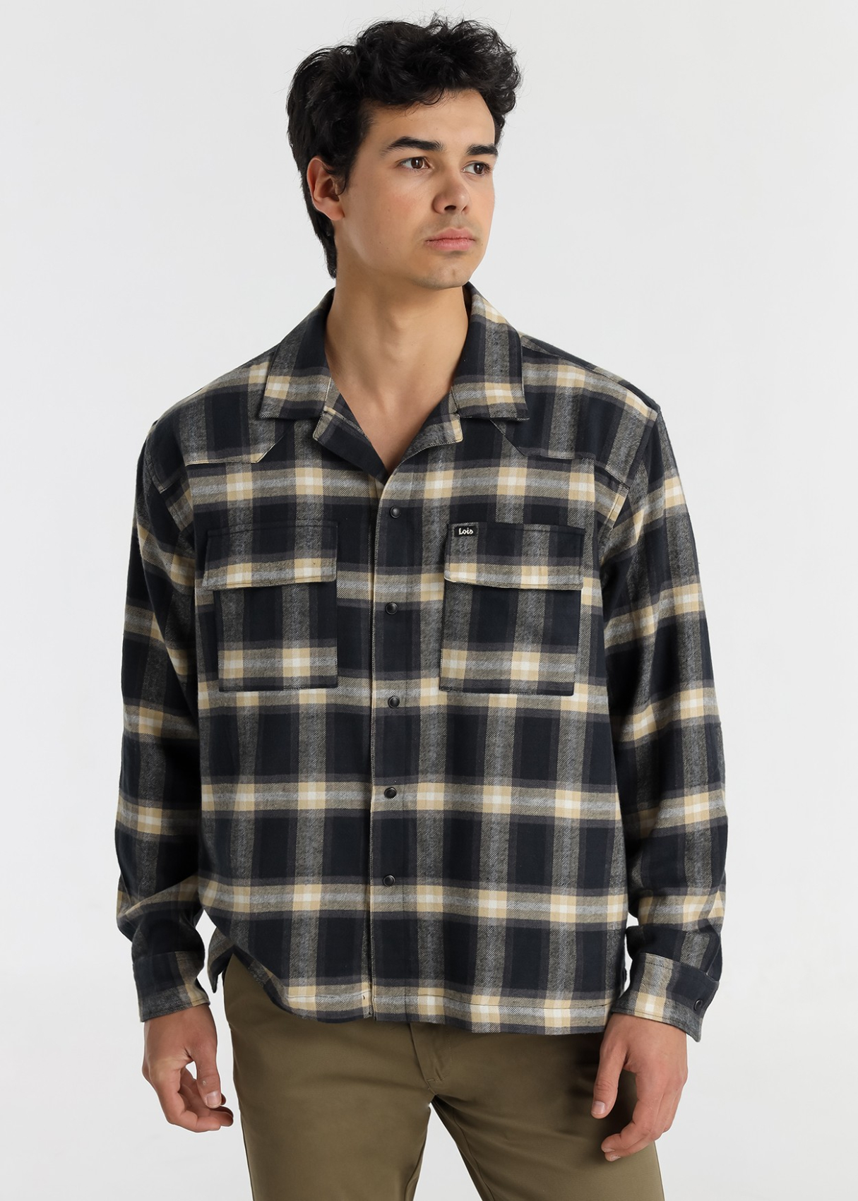 Chemise en flanelle à carreaux à manches longues pour homme Lois Jeans avec poche · sélection hiver