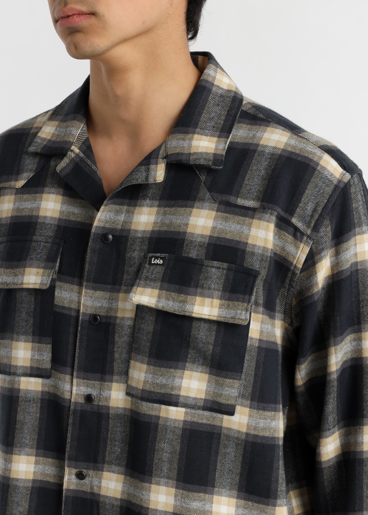 Chemise en flanelle à carreaux à manches longues pour homme Lois Jeans avec poche · sélection hiver