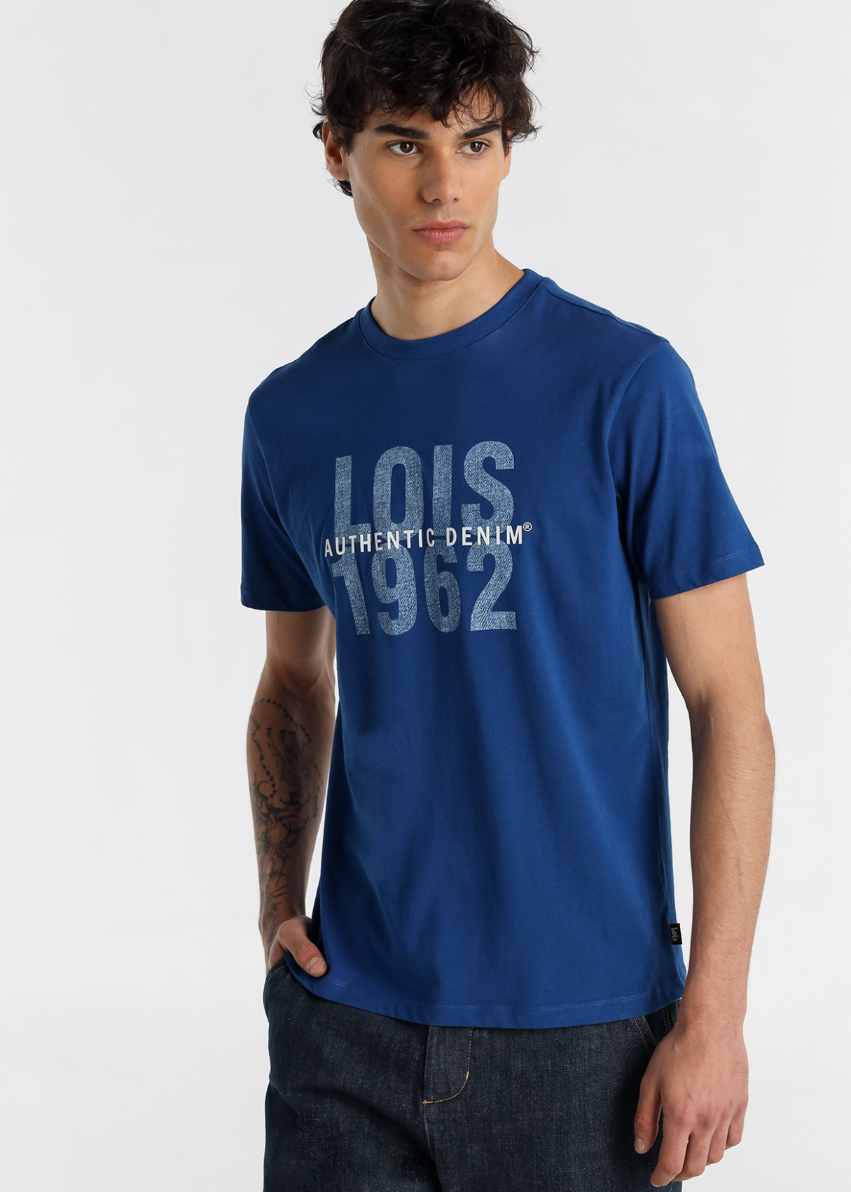 T-shirt à manches longues pour homme avec imprimé Lois Jeans Denim · collection classique revisitée