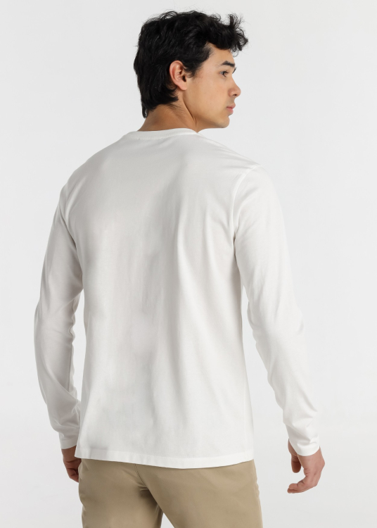 T-shirt à manches longues pour homme Lois Jeans avec motif taureau · garde-robe de saison | Blanc