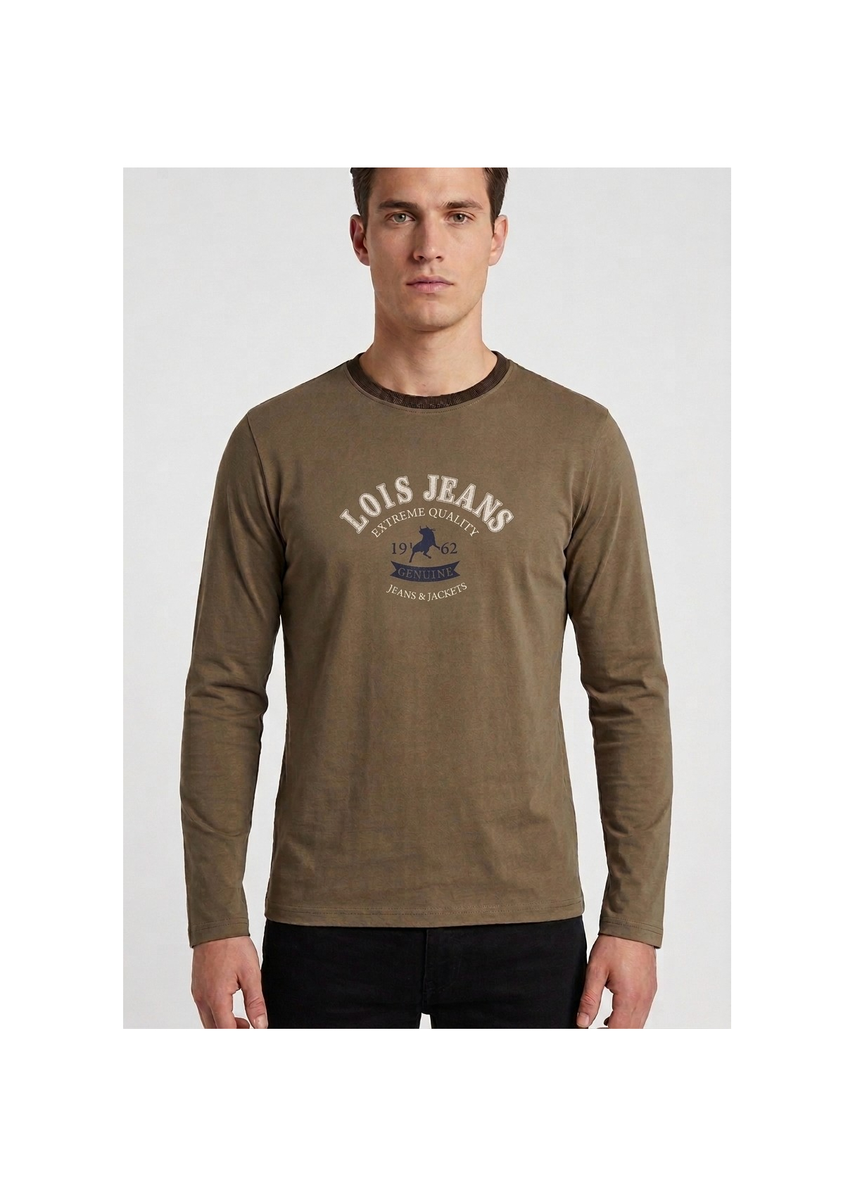 T-shirt à manches longues pour homme Lois Jeans avec motif taureau · garde-robe de saison