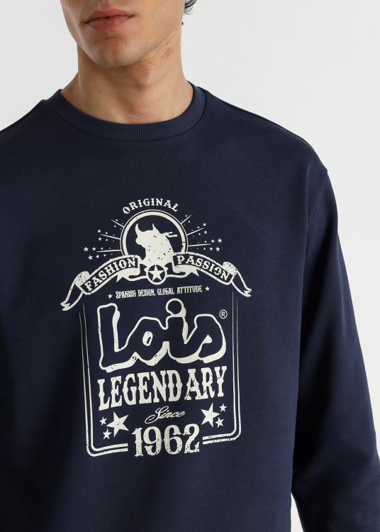 Sweat-shirt à col rond graphique Lois Jeans pour homme · Personnage authentique