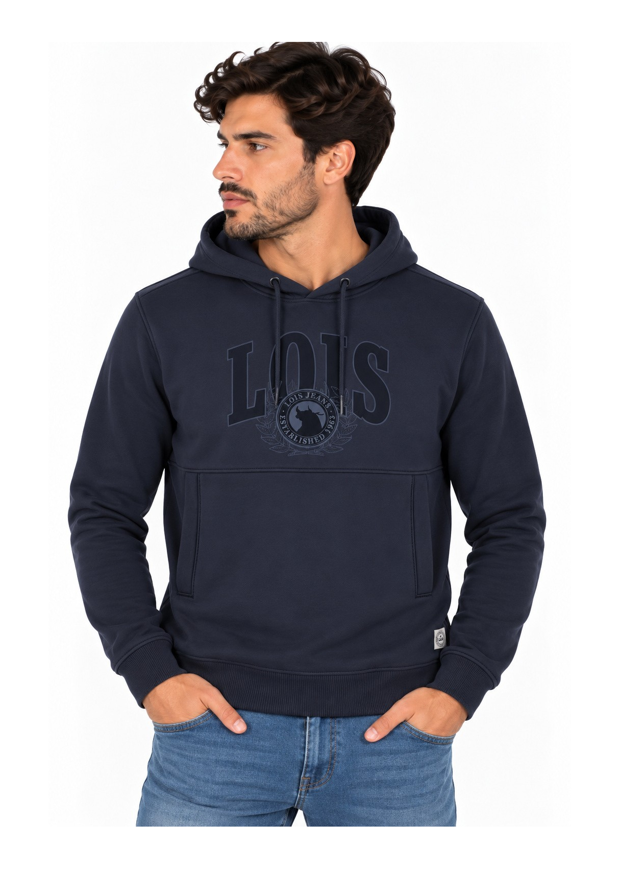 Sweat à capuche pour homme Lois Jeans avec application Lois · idéal pour le bureau et les loisirs