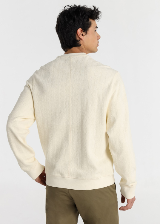 Sweat-shirt en denim à col rond et poche pour homme Style décontracté | Vert