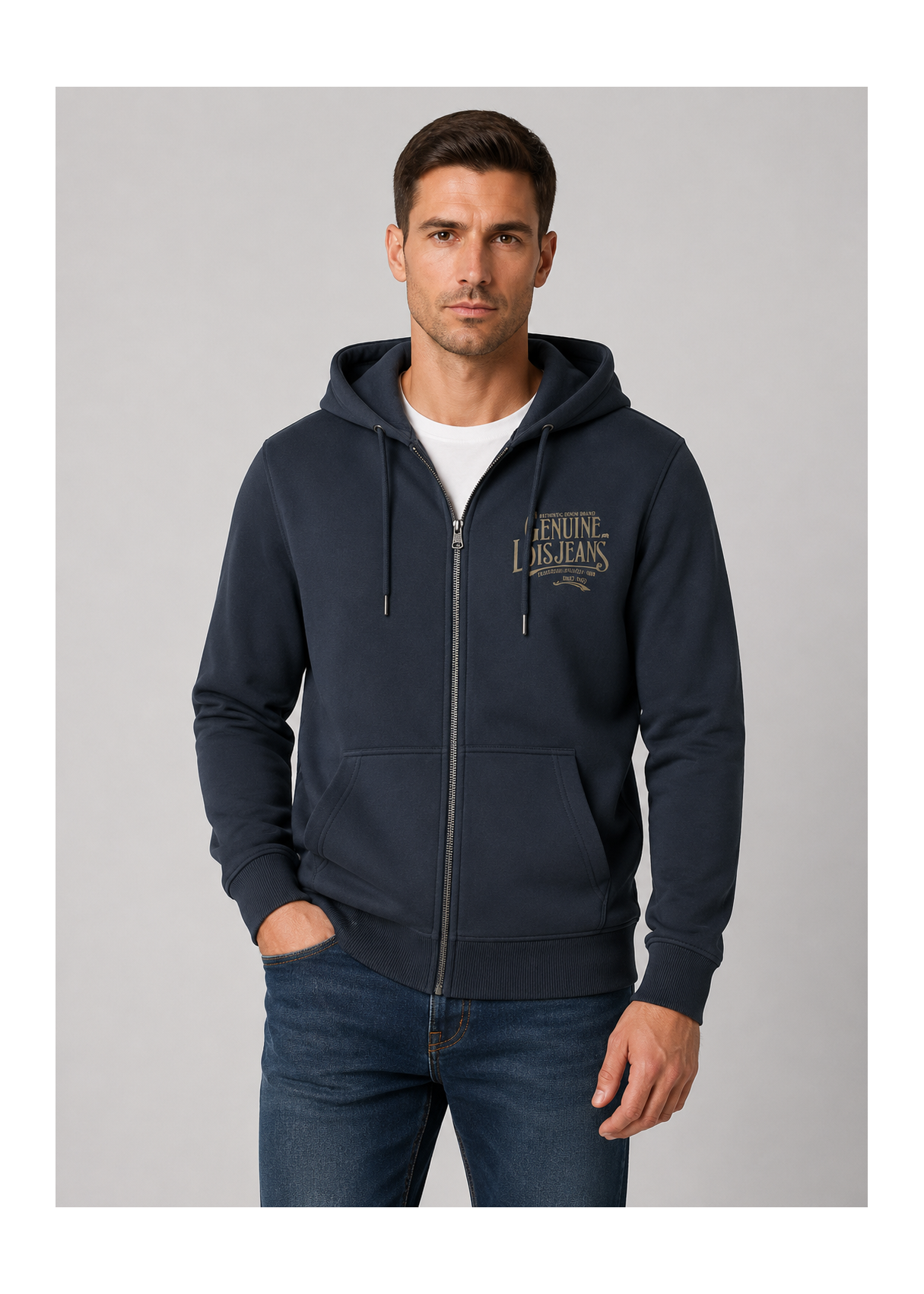 Sweat à capuche Lois Jeans pour homme avec motif authentique · Polyvalence masculine