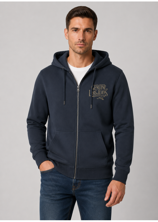 Sweat à capuche Lois Jeans pour homme avec motif authentique · Polyvalence masculine | Bleu