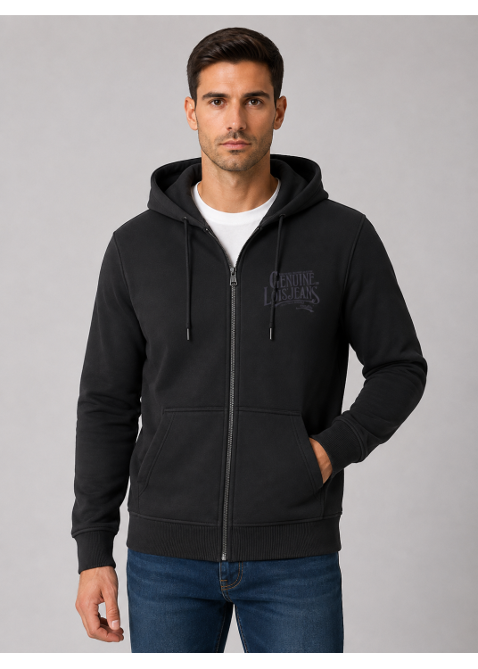 Sweat à capuche Lois Jeans pour homme avec motif authentique · Polyvalence masculine | Noir
