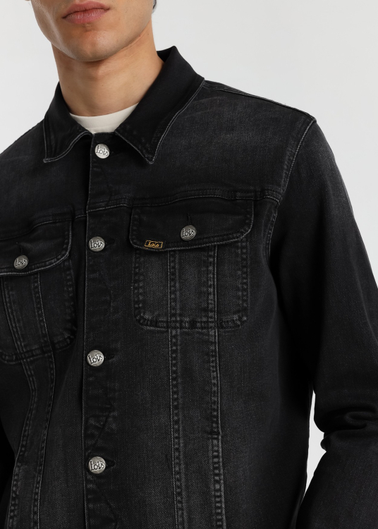 Veste en jean noir délavé pour homme de Lois Jeans · style authentique