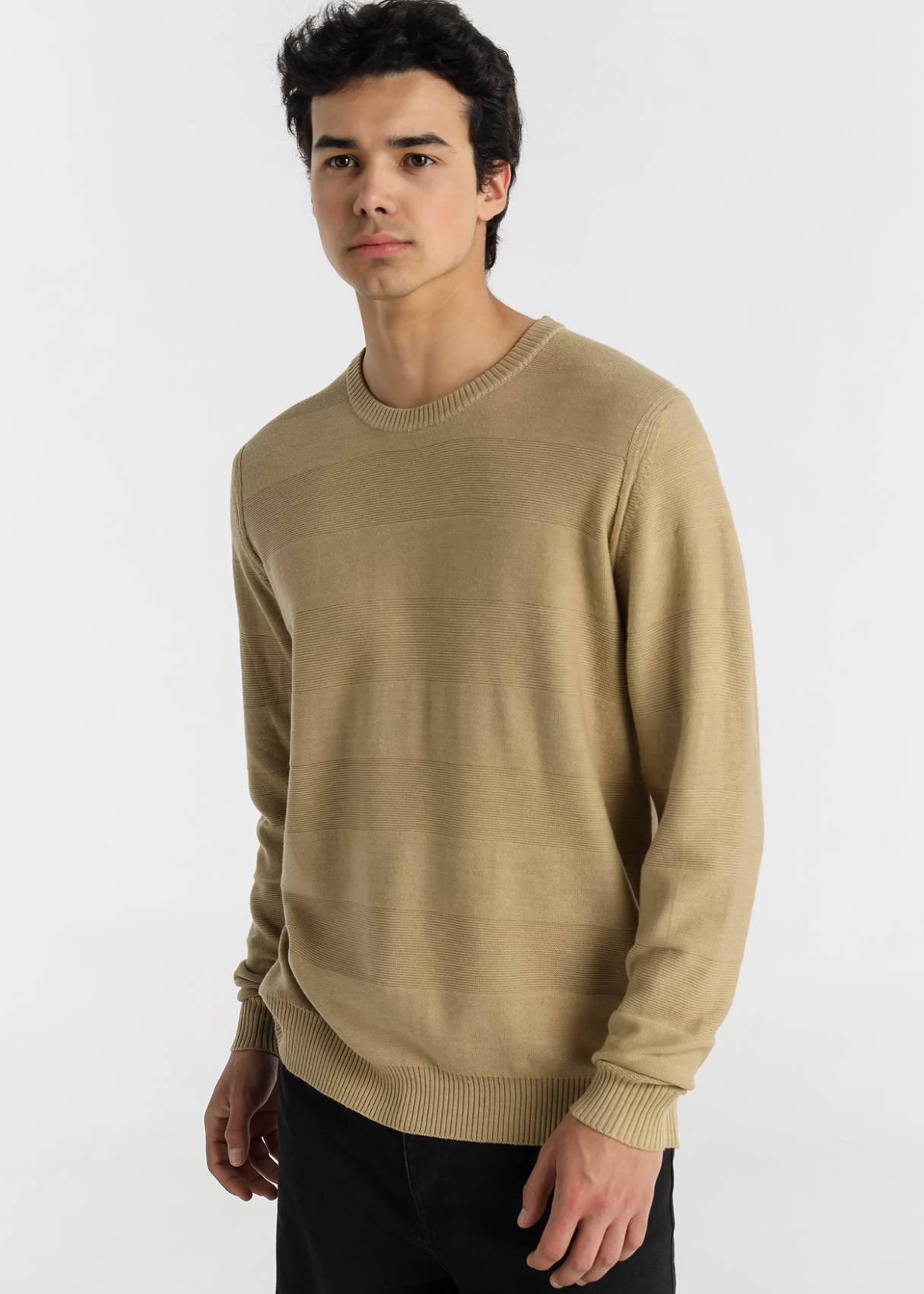Pull homme Lois Jeans en jacquard à col rond avec étiquette logo · Ligne classique revisitée