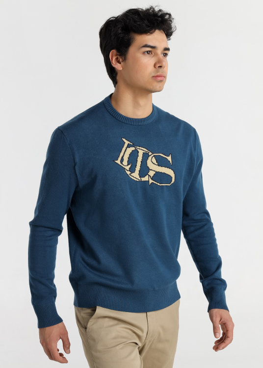 Pull col rond pour homme Lois Jeans avec motif Lois original · Style Lois | Noir