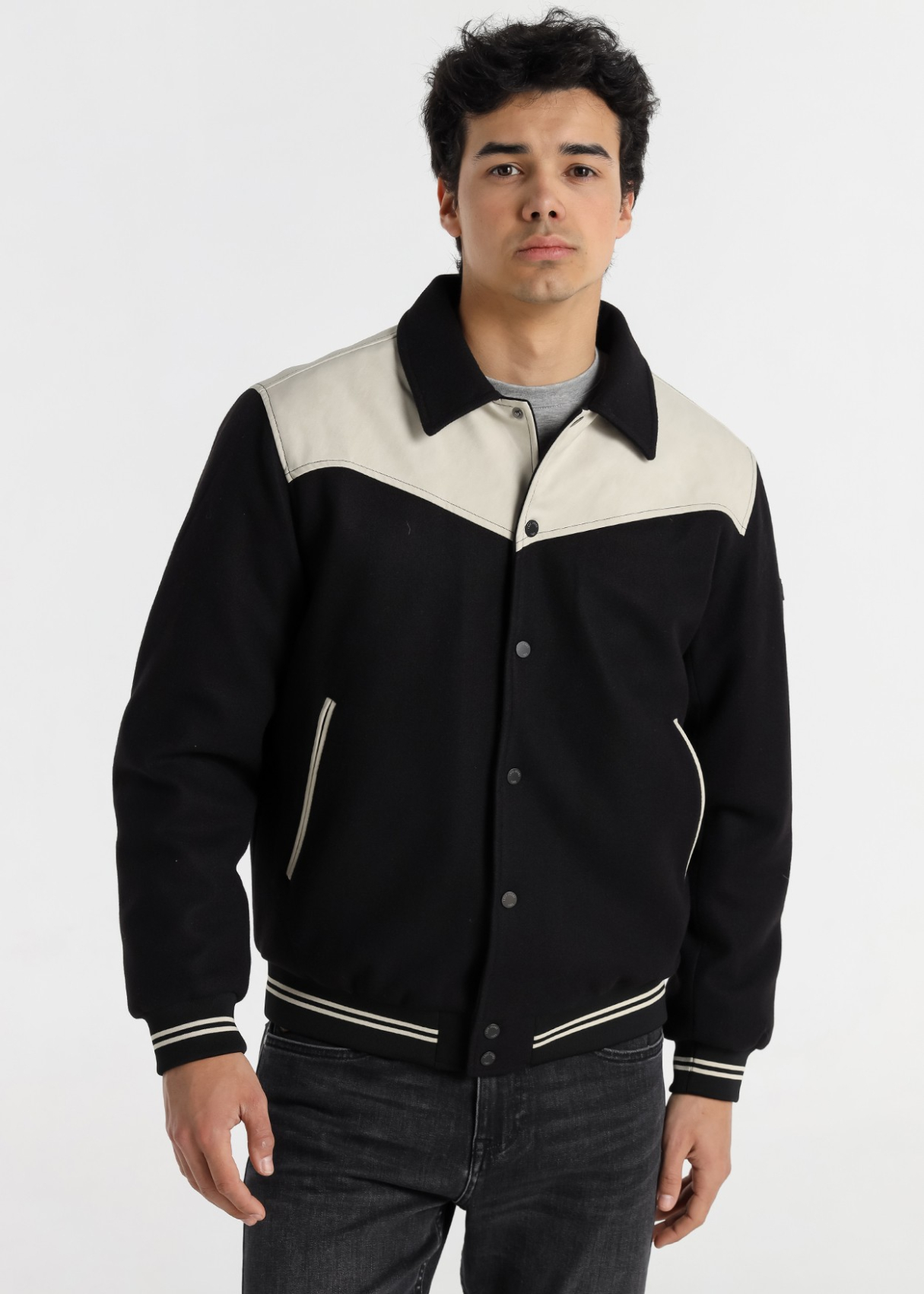 Veste en laine pour homme Lois Jeans avec empiècement effet daim · esthétique masculine