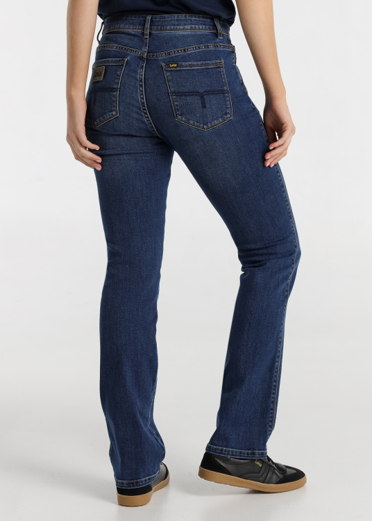 Jean bleu foncé délavé pour femme Lois Jeans · Un indispensable de la garde-robe | Tailles en pouces | Grenat