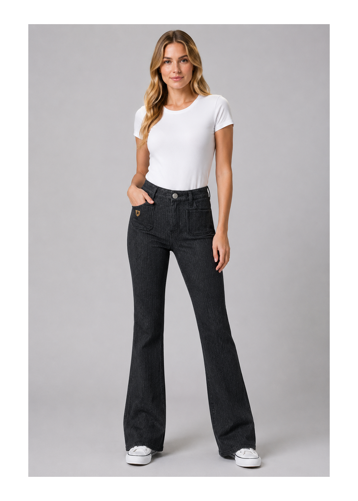 Pantalon en velours côtelé Lois Jeans pour femme avec poches plaquées · pour un look décontracté | Tailles en pouce