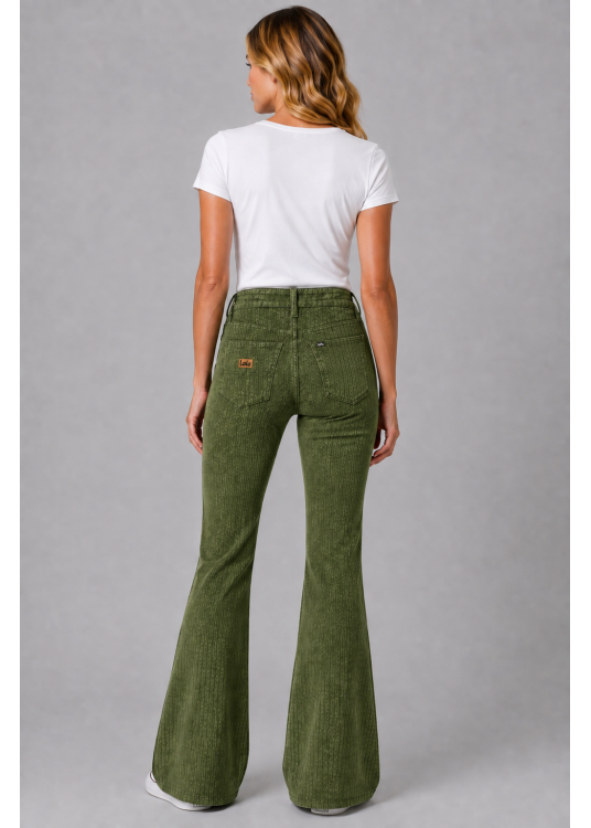 Pantalon en velours côtelé Lois Jeans pour femme avec poches plaquées · pour un look décontracté | Tailles en pouce | Bleu