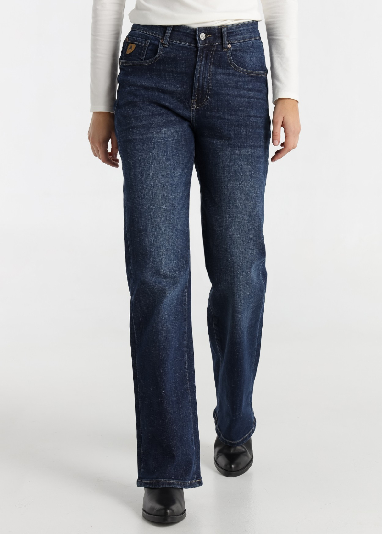 Jean Lois Jeans pour femme, bleu moyen délavé vintage · polyvalent au quotidien | Tailles en pouces