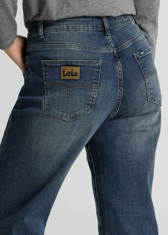 Jean Lois Jeans pour femme, bleu moyen délavé vintage · polyvalent au quotidien | Tailles en pouces