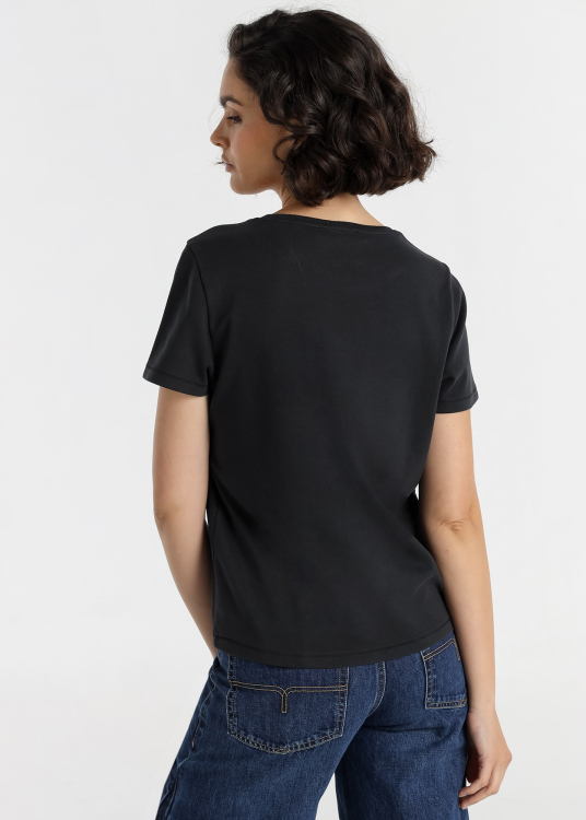 T-shirt à manches courtes Lois Jeans Volcano Graphic pour femme · Esthétique féminine | Brun
