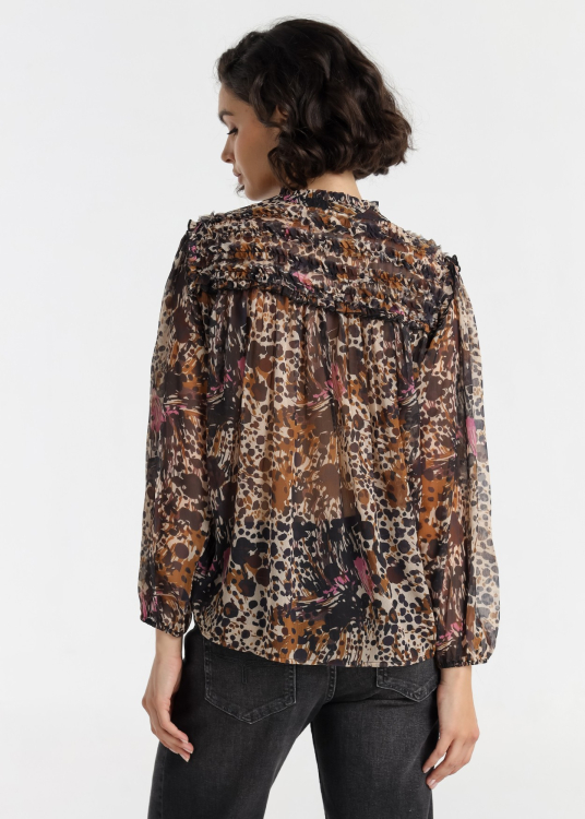 Chemisier Lois Jeans pour femme, imprimé volcan · style décontracté | Bleu