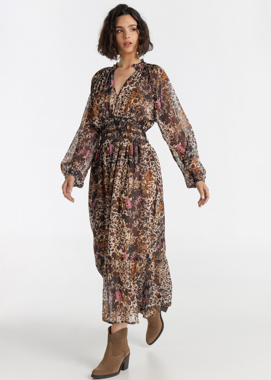 Robe longue Lois Jeans pour femme, imprimé volcan · Collection actuelle | Violet