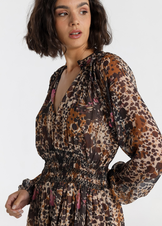 Robe longue Lois Jeans pour femme, imprimé volcan · Collection actuelle
