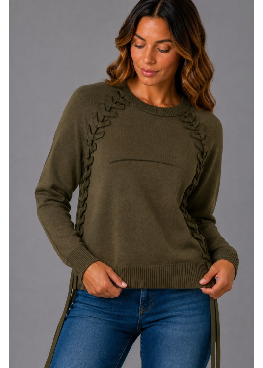 Pull Lois Jeans pour femme à col rond avec détail tressé · Collection actuelle