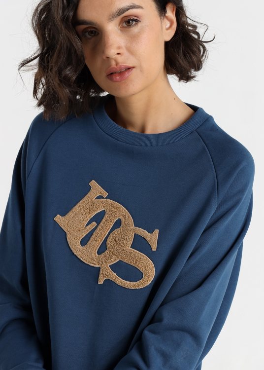 Sweat-shirt à col rond pour femme Lois Jeans avec application Fun Lois · design fonctionnel