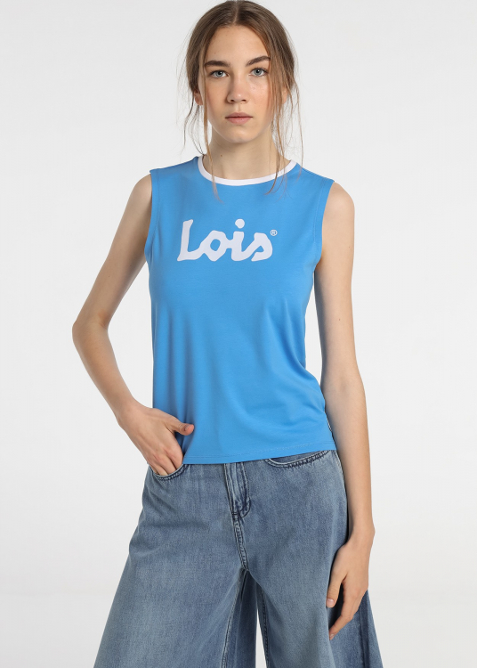 T-shirt Sans Manches Logo Confort | Bleu classic
