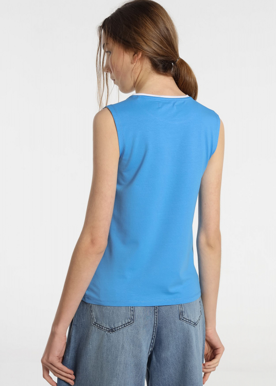 T-shirt Sans Manches Logo Confort | Bleu classic