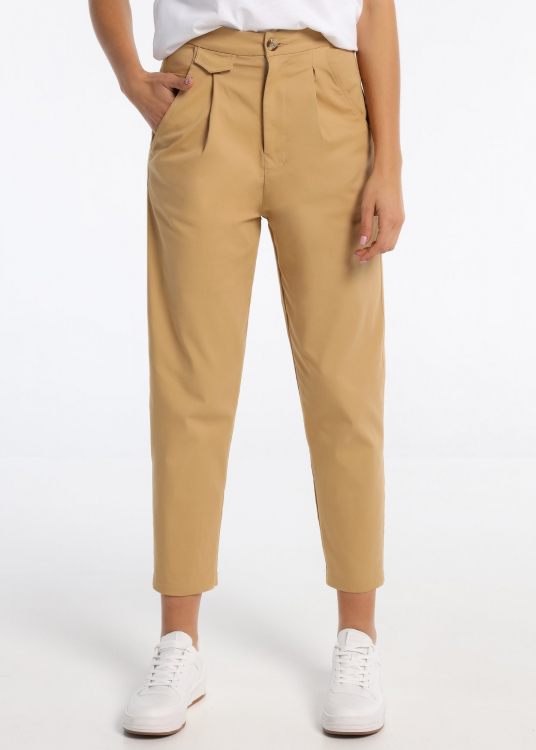 Pantalon Twill - Taille Haute | Brun