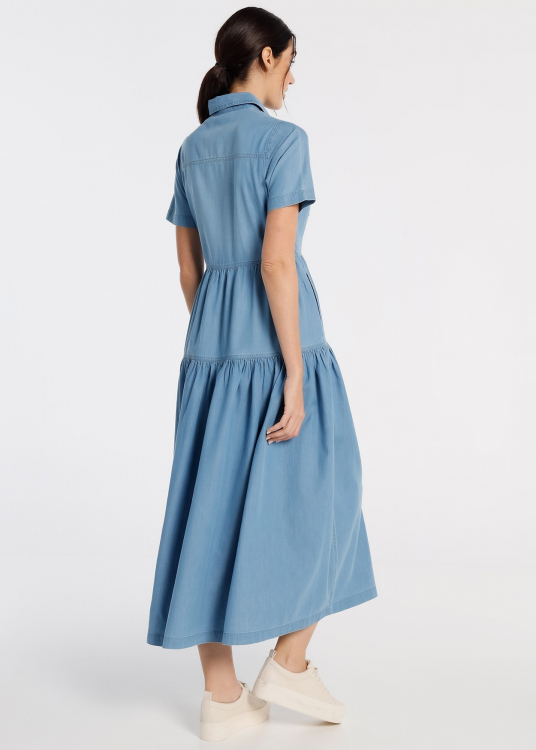 Robe Longue en Jean Boutonée | Bleu