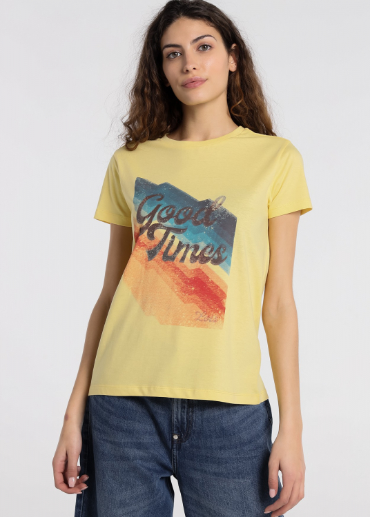 T-shirt Graphique Good Times Pop | Jaune