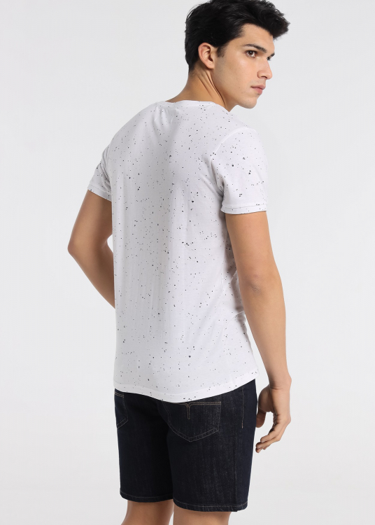 T-shirt Dots Neps Blue Moon Manches Courtes  | Blanc