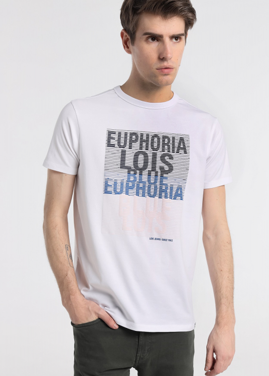 T-shirt Euphoria Blue Moon Manches Courtes  | Blanc