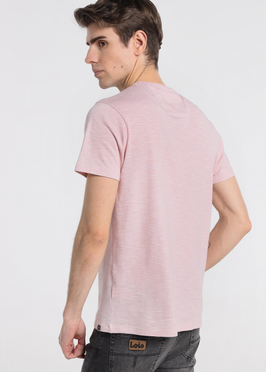 T-shirt Pin Stripe Logo Manches Courtes | Rose