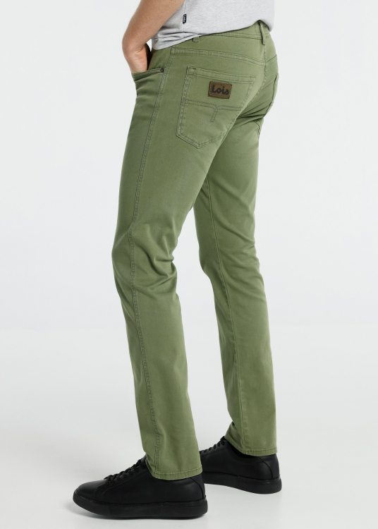 Pantalon Twill Couleur Straight Fit  | Vert
