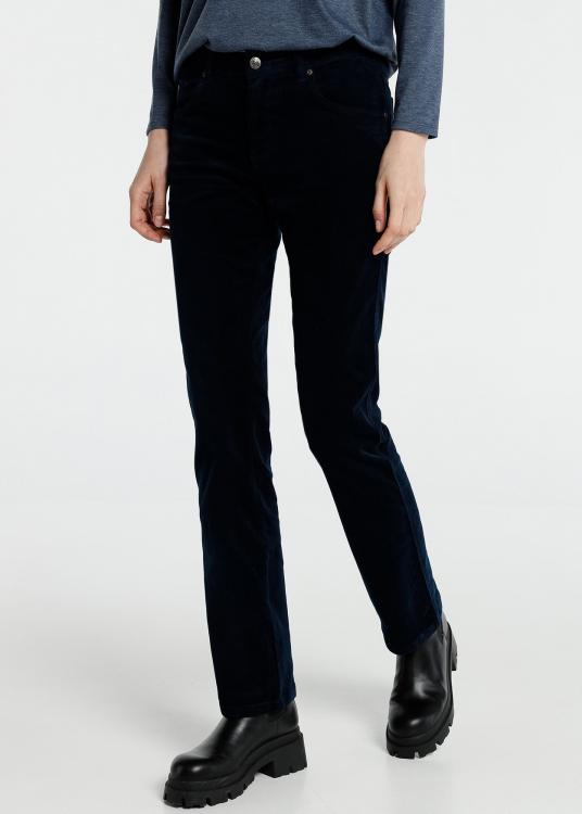 Pantalon Velours côtelé Fine Straight Fit | Bleu