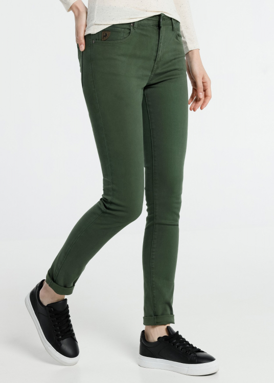Pantalon Twill Couleur | Skinny Fit | Vert