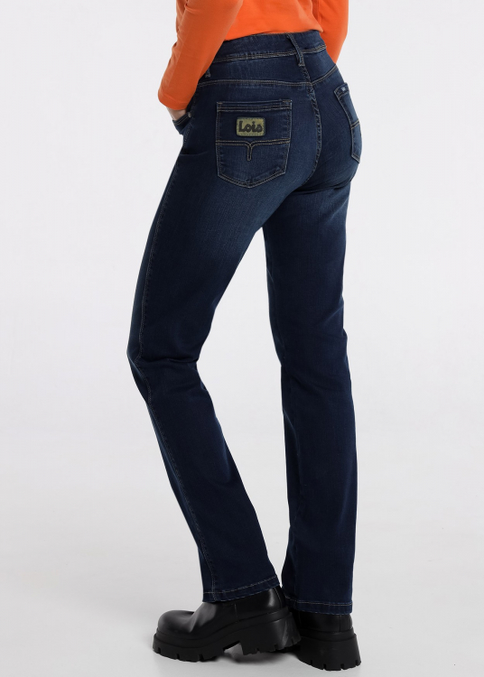 Jeans - Boîte taille basse : Droit | Jeans foncé
