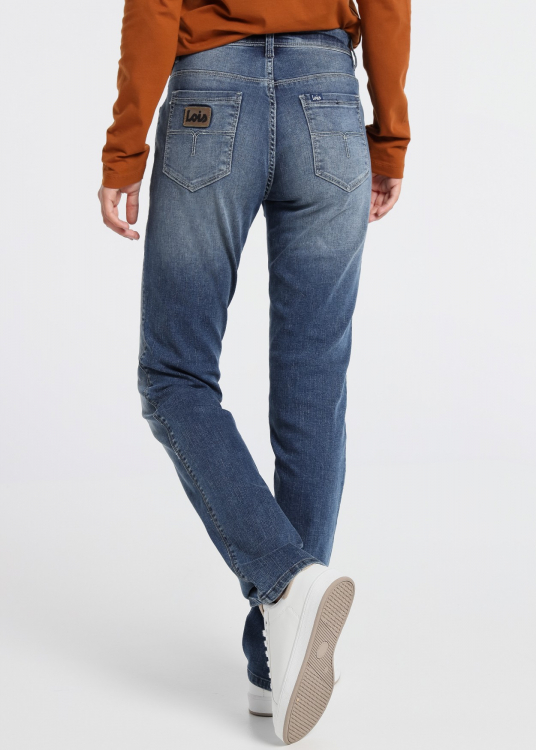 Denim Droit de Taille Moyenne Haute | Jeans