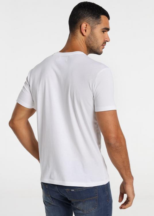 T-shirt Col V avec Logo | Blanc