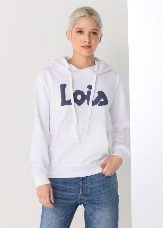 Sudadera con capuche logo Lois  | Blanc