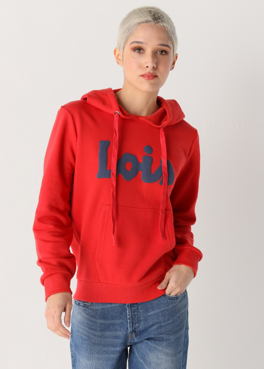 Sudadera con capuche logo Lois  | Rouge