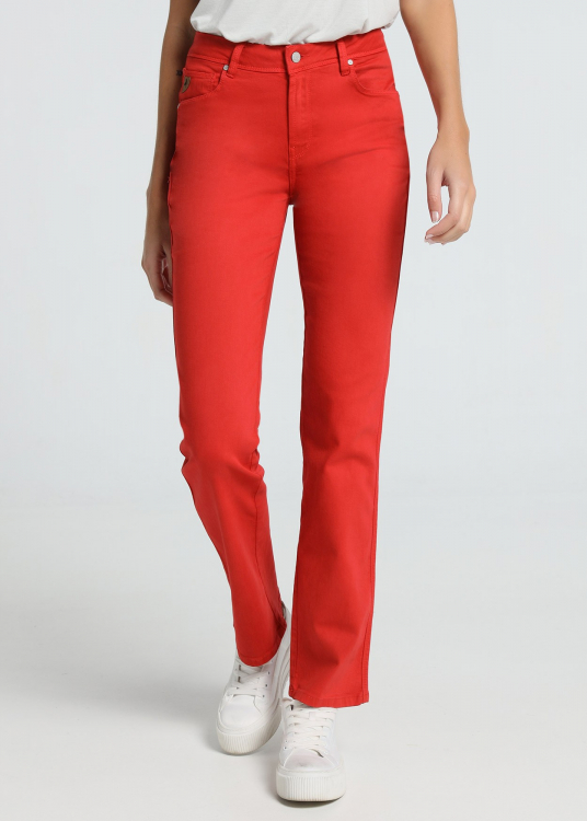 Pantalon de couleur | Boîte basse - droite | Rouge